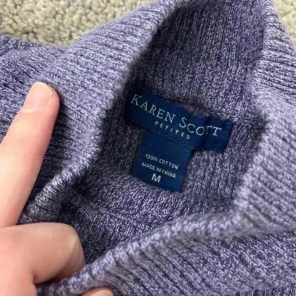 Karen Scott, purple turtleneck - Picture 2 of 3